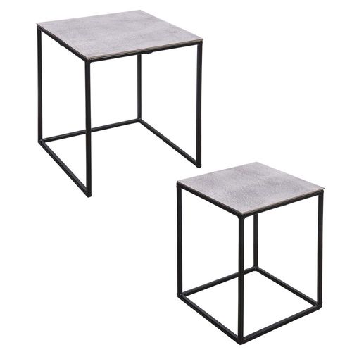 Set De 2 Bouts De Canapés Carrés Argent 38x45 Et 30x39 Cm