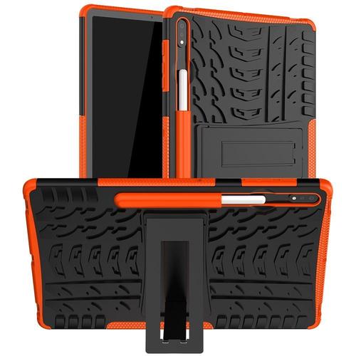 Housse Etui Coque Rigide Anti Choc Pour Samsung Galaxy Tab S7 Fe / S7 Plus / S8 Plus T730 / T736 / X800 / X806 (12,4 Pouces) - Orange