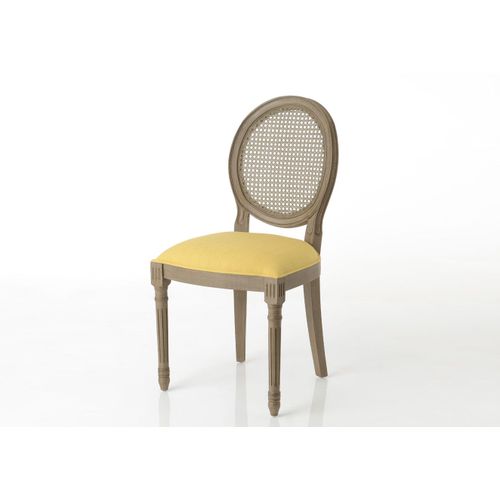 Chaise Moutarde En Acajou Médaillon