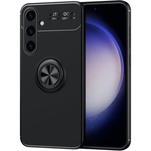 Coque Pour Samsung Galaxy S24 Plus Housse, Tpu Souple, Antichoc, Résistant Aux Rayures, Support D'anneau Rotatif À 360 Degrés, Pour Samsung Galaxy S24 Plus Étui.(Noir)