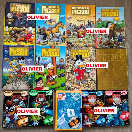 Lot De 12 Bd Disney: 7 Trésors De Picsou Numéros 37 À 43 ( Jeunesse De Picsou 1 À 7 ) + Picsou Or + Coffret Pia Saison 1 Mickey Parade.