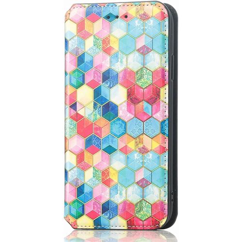 Coque Pour Realme V50, Fentes Cartes, Avec Support, Anti-Chute,Pu Cuir À Rabat Flip Housse Étui Pour Realme V50.(Espace Magique)