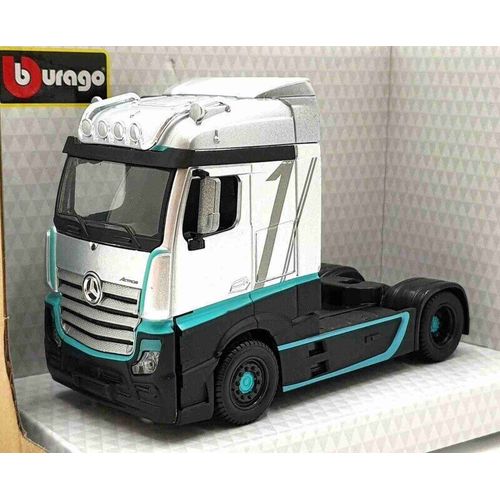 Véhicules Miniatures Die Cast 1/43 Street Fire - Cabine De Camion Mercedes Benz Actros - Gris Et Vert  -