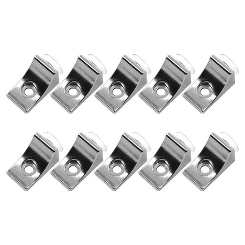 Support d'étagère en verre réglable en alliage de Zinc, Support de fixation de ventouse à pince en verre, supports plaqués Nickel 10 pièces