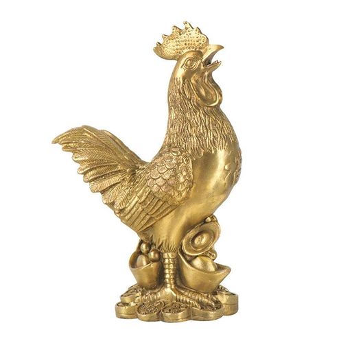 Figurine coq coq en laiton, Statue feng shui porte-bonheur chinoise, ornement pour la maison, le bureau, le magasin, décoration de bureau, artisanat fait à la main, nouveau