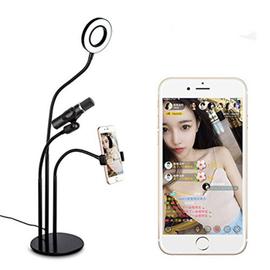 Generic Ring Light 26cm + Trepied Noir Tripod Avec Support Téléphone 3  Modes de Lumiere à prix pas cher