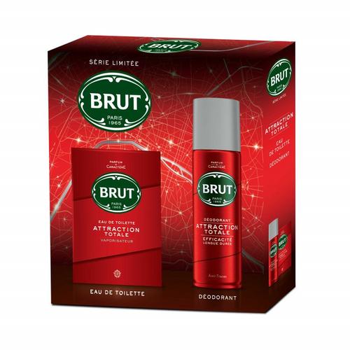 Brut - Coffret Cadeau Déodorant Bodyspray Anti-Traces & Eau De Toilette Attraction Totale 