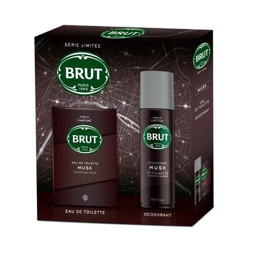 Brut - Coffret Cadeau Déodorant Bodyspray Anti-Traces & Eau De Toilette Musk 