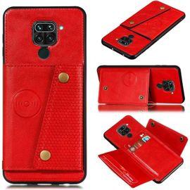 Compatible Avec Coque Xiaomi Redmi Note 9, Etui En Cuir De Téléphone Avec Emplacement De Cartes Coque+Film De Protection D?Écran Téléphone Portable Stand Housse-Rouge