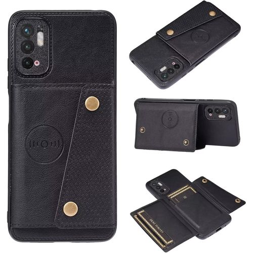 Compatible Avec Coque Xiaomi Poco M3 Pro, Etui En Cuir De Téléphone Avec Emplacement De Cartes Coque+Film De Protection D?Écran Téléphone Portable Stand Housse-Noir