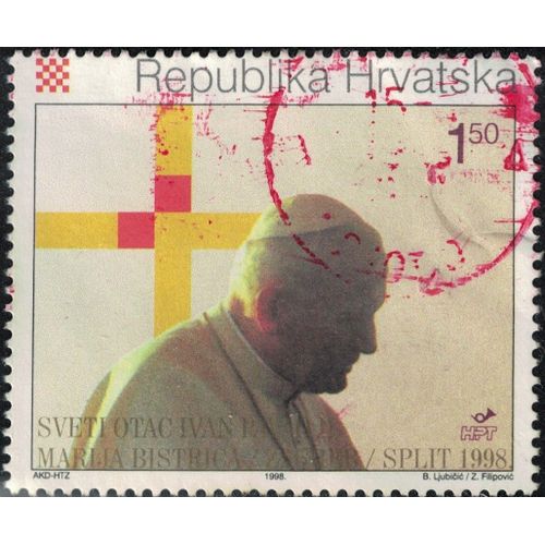 Croatie 1998 Oblitéré Used Deuxième Visite Du Pape Jean Paul Ii Y&t Hr 454 Su