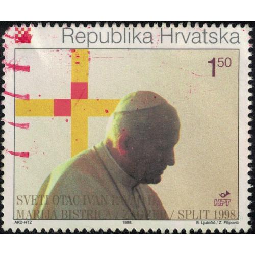 Croatie 1998 Oblitéré Used Deuxième Visite Du Pape Jean Paul Ii Y&t Hr 454 Su