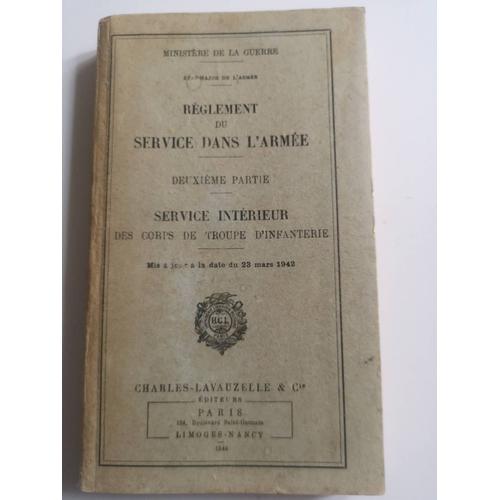 Règlement Du Service Dans L'armée, Deuxième Partie, Ministre De La Guerre