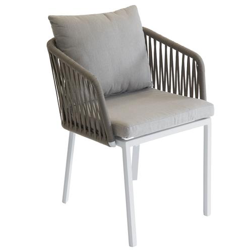 Fauteuil De Jardin Barcelone - Blanc Et Marron