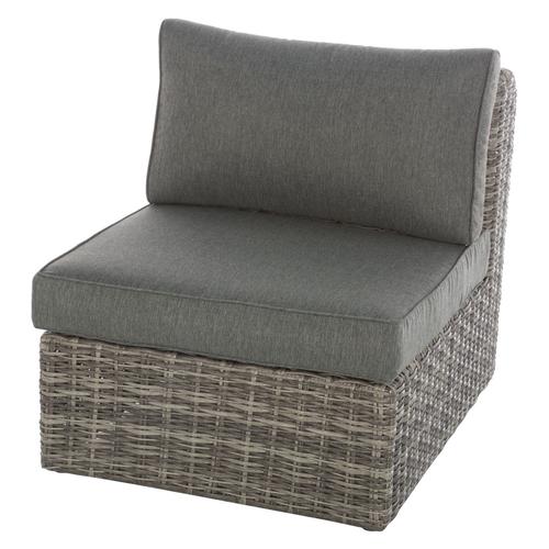 Fauteuil Chauffeuse De Jardin En Résine Tressée Moorea - Gris Ombre