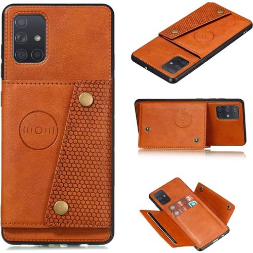 Compatible Avec Coque Samsung Galaxy A33 5g, Etui En Cuir De Téléphone Avec Emplacement De Cartes Coque+Film De Protection D?Écran Téléphone Portable Stand Housse-Marron