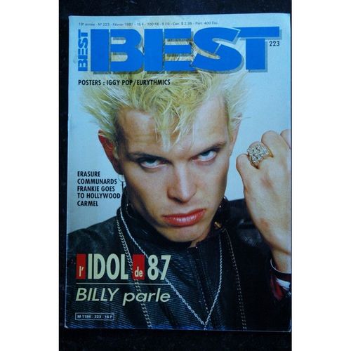 Best 223 Fevrier 1987 Cover Billy Idol Erasure Communards Frankie Goes To Hollywood Poster Iggy Pop Eurythmics