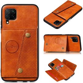 Compatible Avec Coque Samsung Galaxy A12, Etui En Cuir De Téléphone Avec Emplacement De Cartes Coque+Film De Protection D?Écran Téléphone Portable Stand Housse-Marron