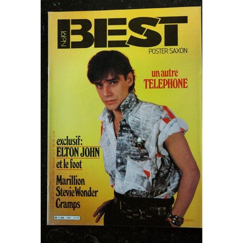 Best 191 Juin 1984 Telephone Elton John Marillion Stevie Wonder Cramps The Cure + Poster Saxon