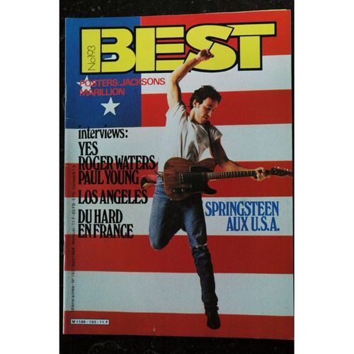 Best 193 Aout 1984 Yes Roger Water Paul Young Springsteen Pretenders Sortilege + Posters Jacksons Marillion