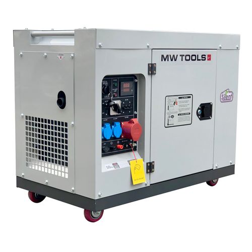 Groupe électrogène insonorisé diesel 6 kW 230V + 7,5kW 400V MW Tools DG75E
