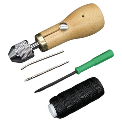 Kit de fil de poinçon à coudre cordonnier bricolage en cuir artisanat  piqueur outils de réparation couture rapide Pas de périphérique Spool