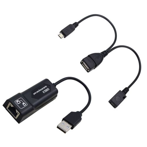 Adaptateur USB 2.0 vers RJ45/2X câble micro USB adaptateur Ethernet LAN pour Amazon Fire TV 3 ou Stick GEN 2