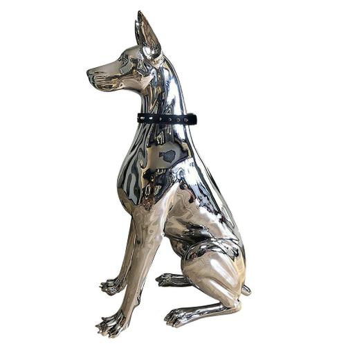 Statue de chien Doberman en résine, grande taille, Sculpture, Art, décoration de la maison, cadeau de vacances