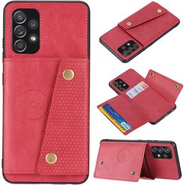 Compatible Avec Coque Samsung Galaxy A32 4g, Etui En Cuir De Téléphone Avec Emplacement De Cartes Coque+Film De Protection D?Écran Téléphone Portable Stand Housse-Rouge
