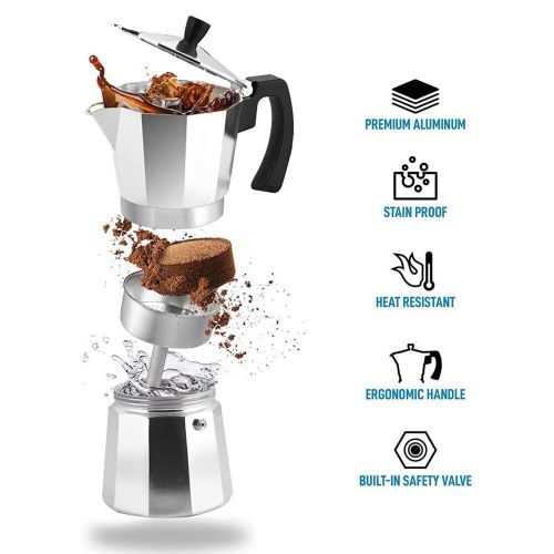 Cafetière Moka Domestique 150/290ml, 1 Pièce, Ensemble De Cafetière À Batterie Italienne, Four Chauffant, Série De Pots À Citrouille