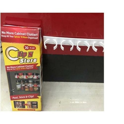4pcs - Set Clip N Store, Organisateur Stick Spice Rack Storage Gripper