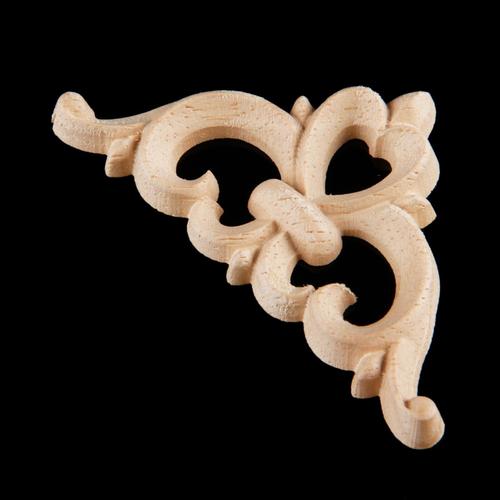 Applique Murale En Bois Sculpté 6cm/8cm, 2 Pièces/Paire, Cadre De Porte De Meubles, Décoration De Branche Triangulaire Creuse