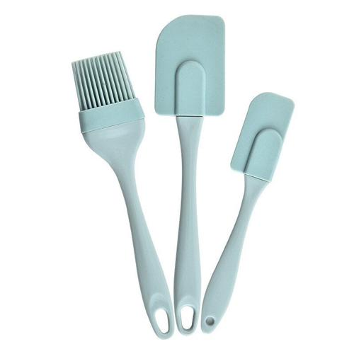 Grattoir à crème pour gâteau résistant à la chaleur, ustensiles de cuisine en Silicone, spatule, barbecue, brosse, 3 pièces/ensemble