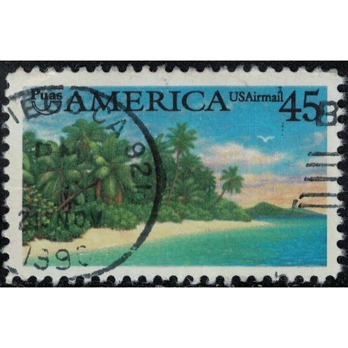 Etats Unis 1990 Oblitéré Used Côte Tropicale Plage Puas Us Pa120 Su