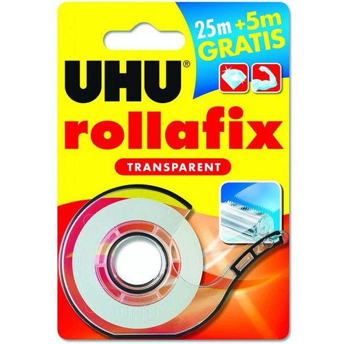 Ruban Adhésif Avec Dévidoir Uhu Rollafix Transparent 25m+5m