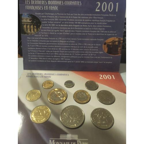 Serie Monnaies 10 Piéces Dernier Franc 2001