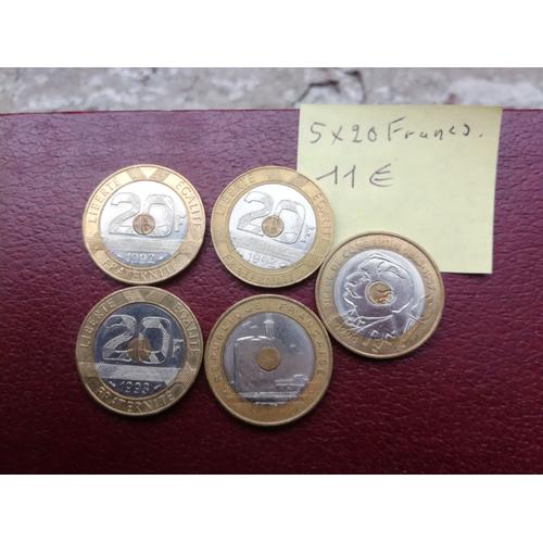 20 Francs Saint Michel V Ouvert Et Fermé + Commemoratives Lot 5 Monnaies Differentes