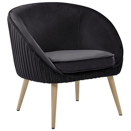Velours Fauteuil Noir Tromso