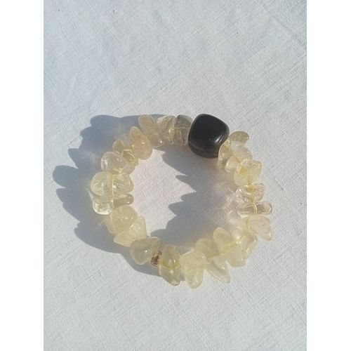 Bracelet Citrine Et Onyx