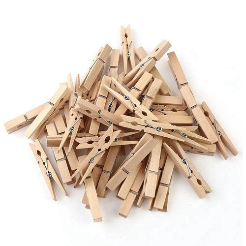 Pinces à linge en bois multifonctions, 50 paquets de pinces à papier Photo en bois, épingles artisanales pour la maison, l'école, artisanat décoration