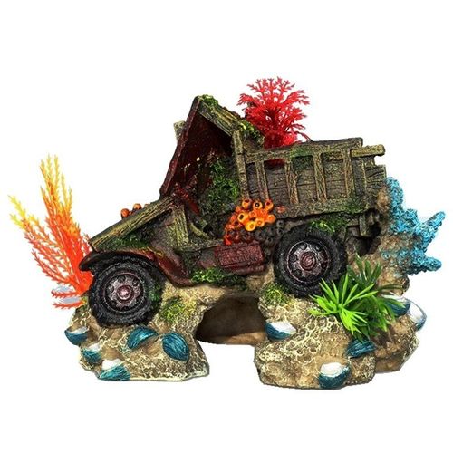 Décor D'aquarium En Forme De Coquille, Camion, Épave, Récif De Corail, Ornements, Abri De Poissons, Crevettes, Aménagement Paysager