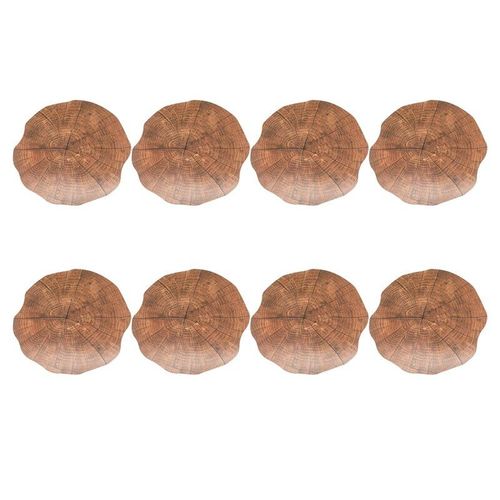 Napperon Décoratif En Imitation De Grain De Bois, 8 Pièces, Rond, Isolant, Antidérapant, Tapis De Table, Dessous De Verre, Accessoires De Décoration De Cuisine