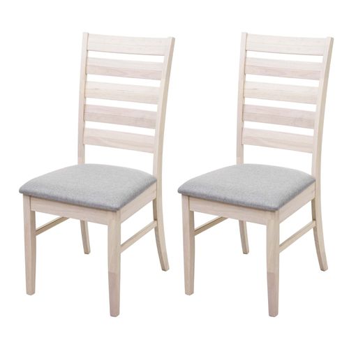 2x Chaise De Salle À Manger Hwc-G47, Chaise Pour Cuisine, Tissu, En Bois Massif   Châssis Clair, Gris
