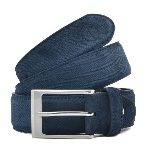 Ceinture En Daim Bleu Marine Sulu Seajure Pour Homme