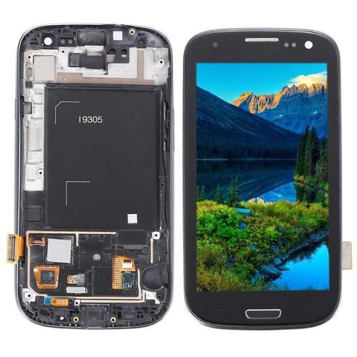 Noir Ecran Lcd Vitre Tactile + Chassis Pour Samsung Galaxy S3 I9305