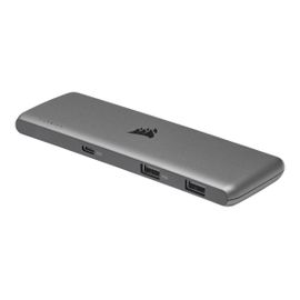 CORSAIR USB100 - Concentrateur (hub) - 4 x SuperSpeed USB 3.0 + 3 x USB-C - de bureau