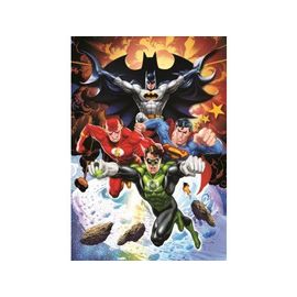 Puzzle 104 Pieces Flash Superman Lantern Et Batman - Puzzle Enfant Super Héros - Personnage Dc - Dessin Animé - Nouveauté
