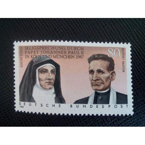 Timbre Allemagne / Rfa Yt 1184 Sainte Déclaration Edith Stein & Rupert Mayer 1988 (130206)