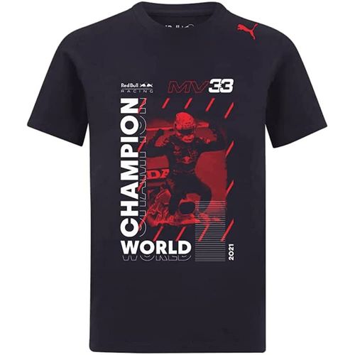 T-Shirt Homme Max Verstappen Champion Du Monde Aston Martin Racing Formula Team Officiel F1