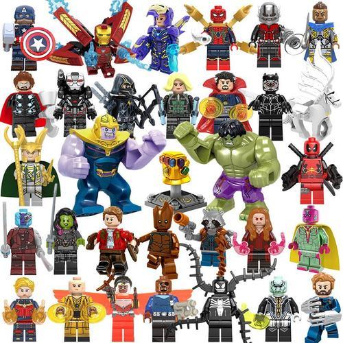 32 Pièces Dc Super-Héros Série Ensemble Avengers Mini Figurines Collection Iron Man Loki Thor Thanos Blocs De Construction Briques Poupée Jouet Pour Enfant